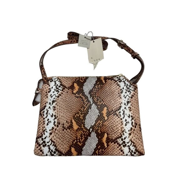 A New Day Faux Snakeskin Crossbody/Clutch Bag Adjustable Strap & Zip Closure - Picture 1 of 11